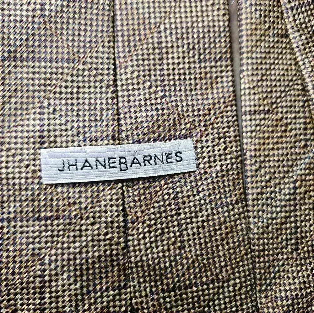 Jhane Barnes Tie Geometric Print 100% Silk - Picture 4 of 5